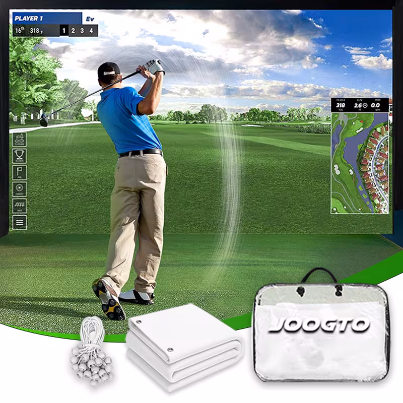 PEVXOU 8.5FT Golf Simulator Impact Screen Indoor Outdoor High Density Polyethylene Heavy Duty Practice Net Easy Setup Installation