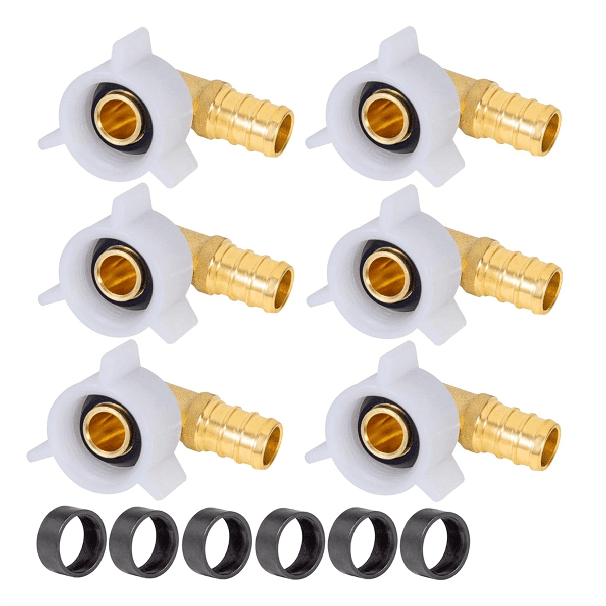 PEX 1/2in X 1/2in NPT Female Threaded Swivel Elbow Brass Crimp Fittings