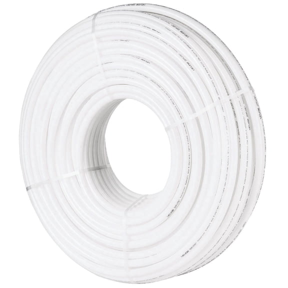 PEX B Flexible Pipe Tubing 3/4 Inch 500 Feet White for Potable Hot Cold Water Plumbing Applications with Free Cutter and Clamps