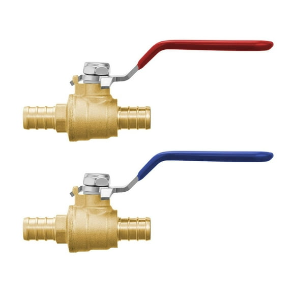 PEX Ball Valve 1/2 Inch, 10 Pack Brass Ball Valve Full Port - Hot & Cold Water Valves for PEX Plumbing, Lead-Free, 400 PSI