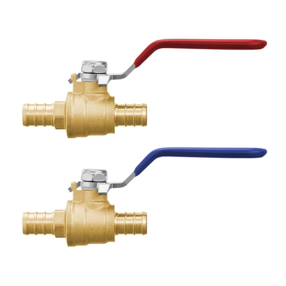 PEX Ball Valve 1/2 Inch, 10 Pack Brass Full Port Ball Valve - Hot & Cold Water Valves, Lead-Free, Durable, Easy Install for Plumbing Systems
