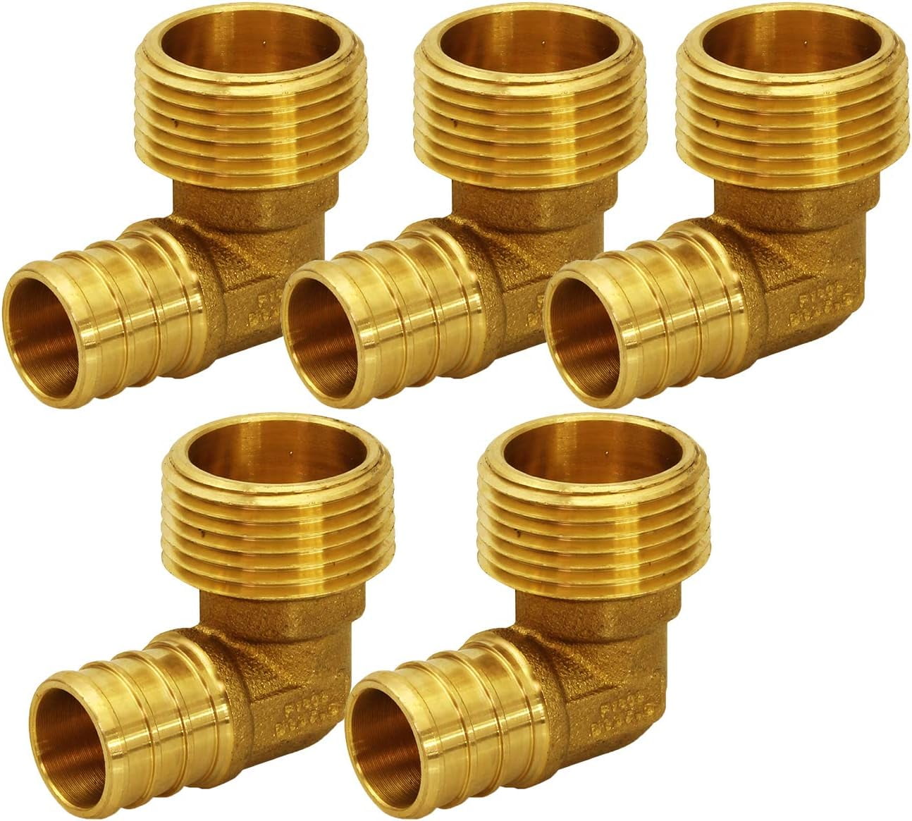 PEX Barb X MIP 90 Degree Elbow Pipe Fitting, 1/2'' x 3/4'', Brass, Pack ...