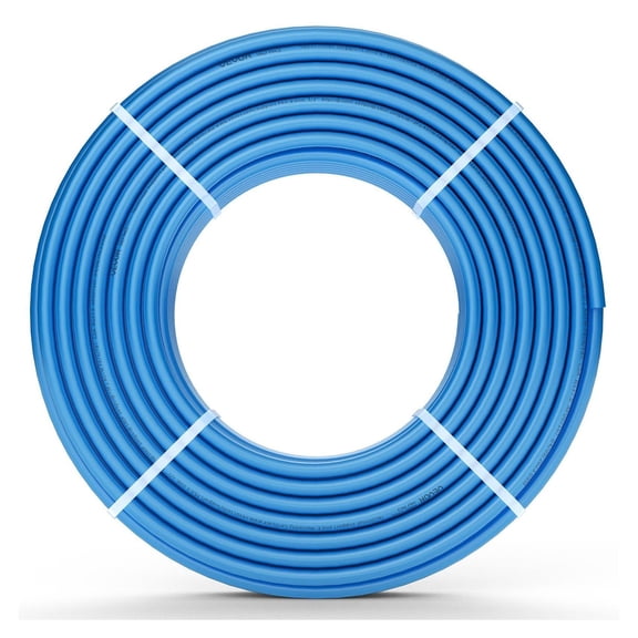 PEX Pipe 1/2 Inch, 300 Feet Length PEX-B Flexible Pipe Tubing for Potable Water, Pex Water Lines for Hot/Cold Water & Easily Restore, Plumbing Applications with Free Cutter & Clamps ,Blue
