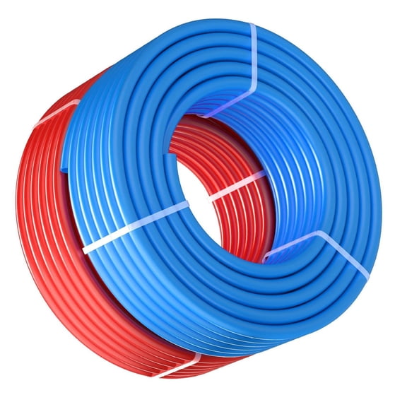 PEX Pipe 3/4 Inch, 200ft PEX-A Tubing - Hot & Cold Water Lines, Flexible PEX Plumbing - with Cutter, Blue & Red