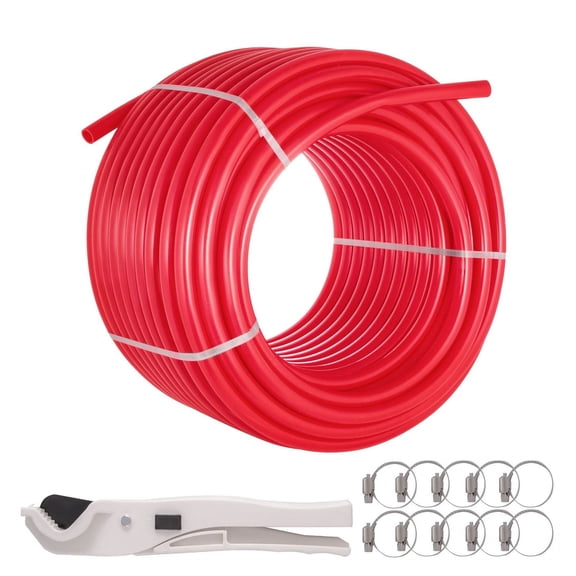 PEX Pipe Tubing 1 Inch 300ft, Non-Barrier PEX-B Plumbing Pipe for Radiant Floor Heating, Red PEX Tubing - Potable Water Pipe