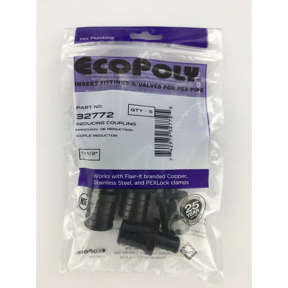 PEX Reducing Coupling 1" x 1/2" 5-Pack