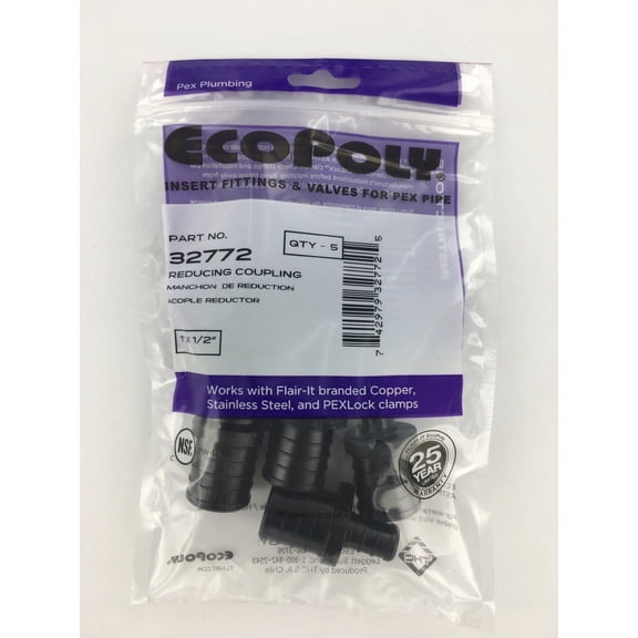 PEX Reducing Coupling 1" x 1/2" 5-Pack