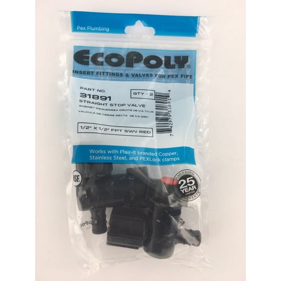 PEX Swivel Valve 1/2" Red 2-Pack