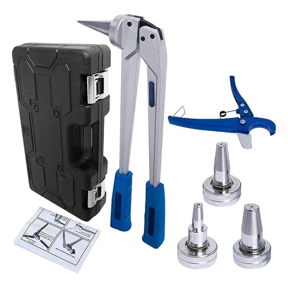 PEX Tube Expansion Tool Kit Meets F1960 Standard with 1/2inch 3/4inch 1inch Expander Heads and Tube Cutting Plier for Propex Expansion
