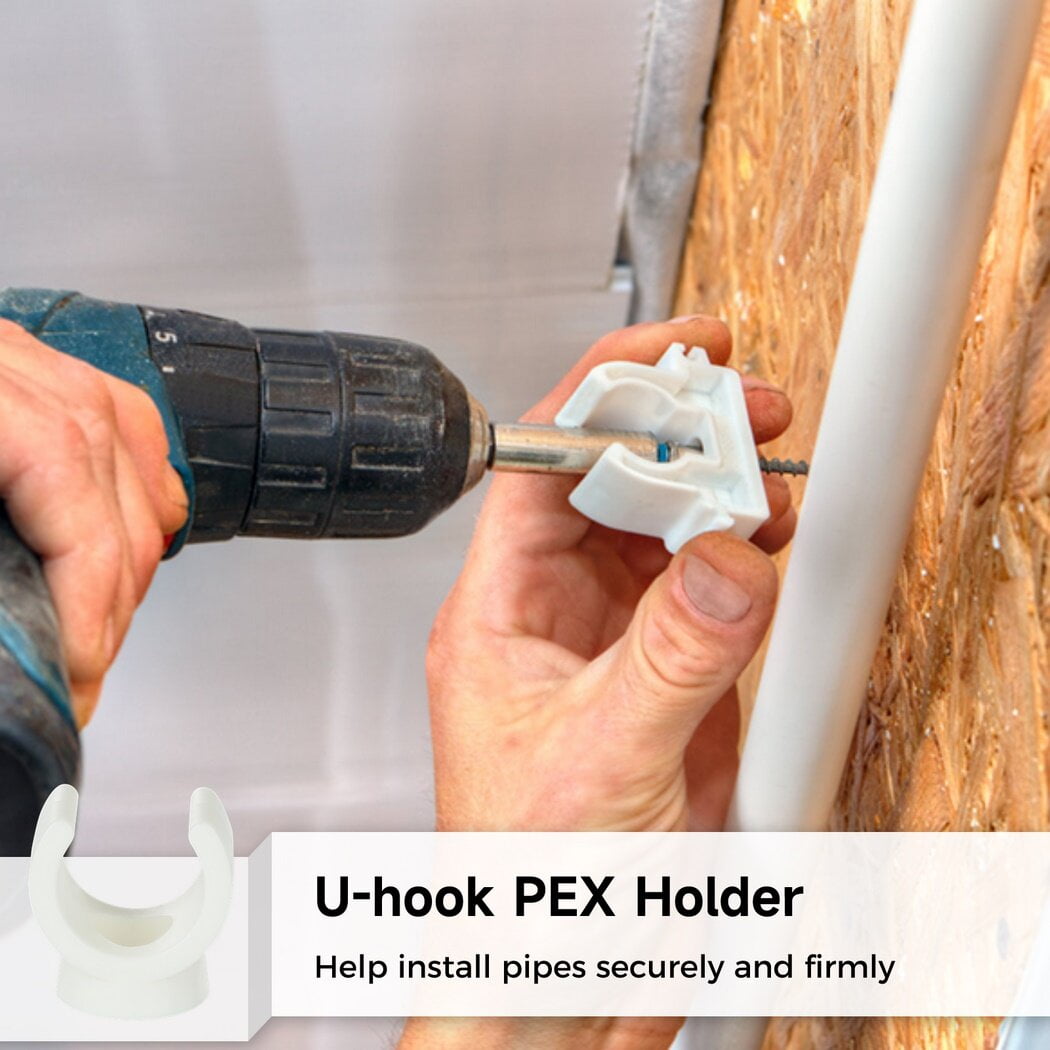 PEX Tubing Holder, 200 Pcs 1/2inch PEX Tubing Uhook Support Clamps
