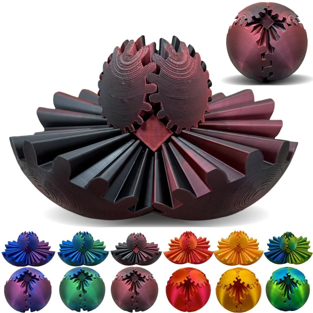 3D Gear Ball Imprimé Gear Ball Cube Fidget Ball Toy, Rotatif