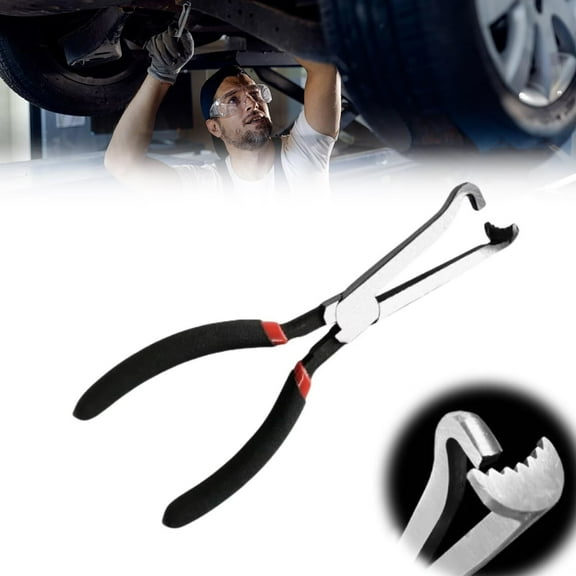 PEXIOAN Electrical Disconnect Pliers, Fuel Pipe Gasoline Clamp Pliers, Automotive Hose Disconnect Tool, Electrical Connector Pliers, for Push-Piece Plugs (Black Straight)