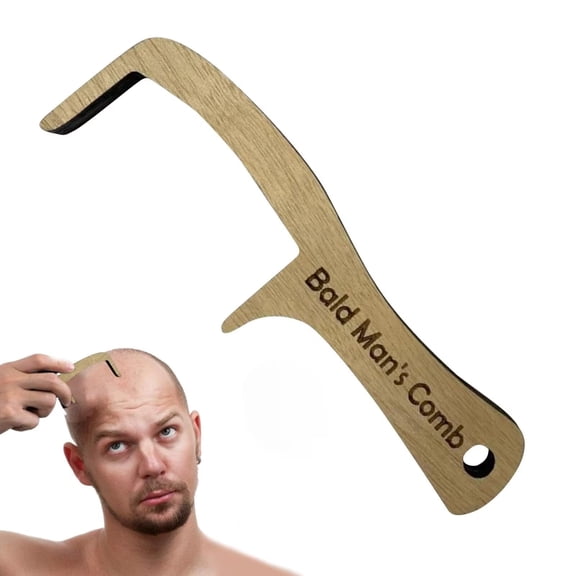 PEXIOAN Funny Bald Man Grooming Tools, Novelty Head Polishing Hairbrush, Irresistible Gift for Bald Men (Comb)