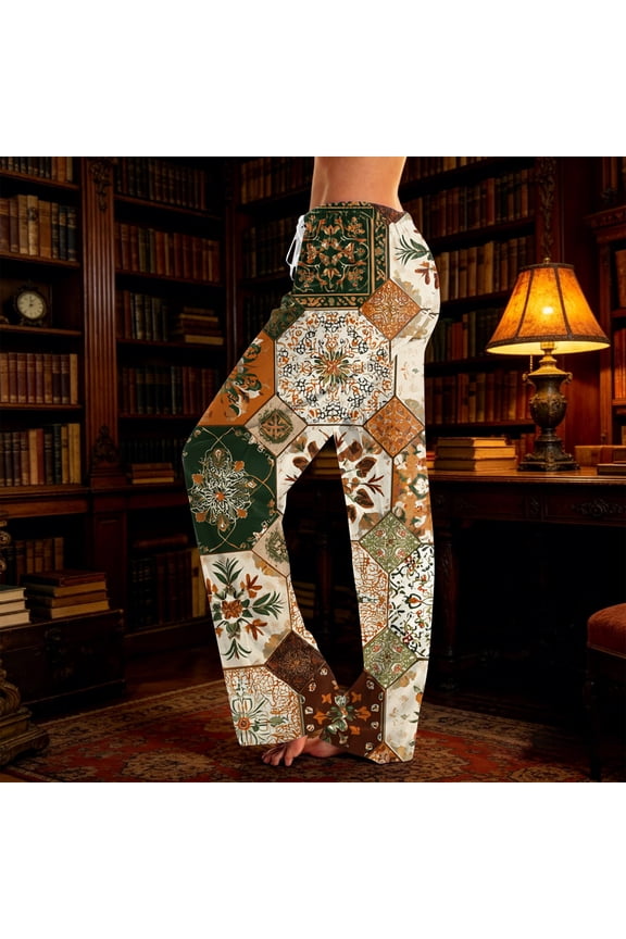 Hippie Clothes for Women, Boho Pants, Parachute Pants Woman, Boho Pants for Women, Rave Pants, Women's Smocked Waist Boho Flowy Yoga Harem Pants Hippie Clothes, Wine L