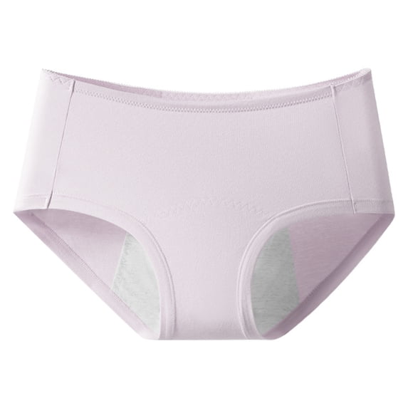 PEXLYCLU Period Underwear for Girls Period Panties for Teens Teen Period Underwear Tween Period Underwear Teen Girls Period Underwear Cotton Brief Panties, Light Purple L