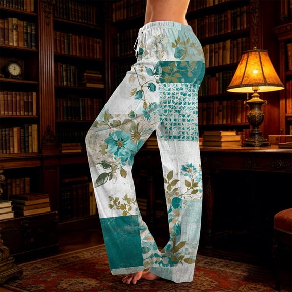PEXLYCLU Rave Pants, Parachute Pants Woman, Boho Pants for Women, Boho Pants, Hippie Clothes for Women, Palazzo Pants for Women Wide Leg Boho Harem Yoga Pants, Dark Blue XXL