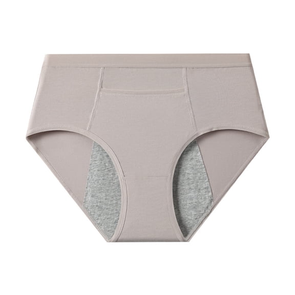 PEXLYCLU Tween Period Underwear Womens Leak Proof Underwear Washable Ladies Underwear Leak Proof Panties for Women Over 60 70 Washable & Reusable Leakproof Incontinence Panties, Light Gray L