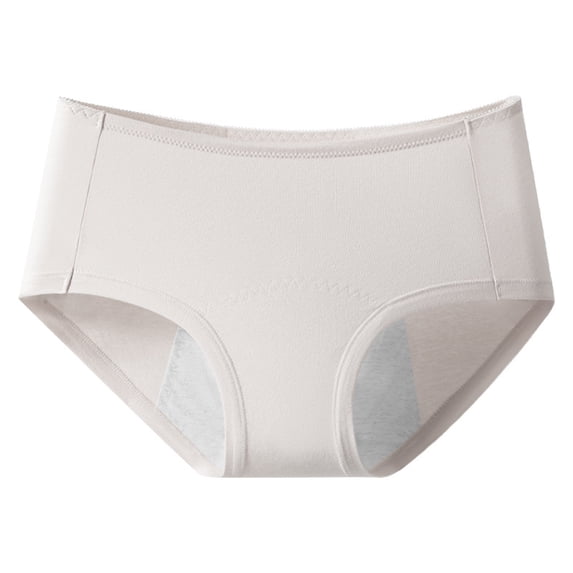 PEXLYCLU Womens Leak Proof Underwear Washable Period Panties for Teens Period Underwear for Girls Teen Period Underwear Teen Girls Period Underwear Cotton Brief Panties, Light Gray L
