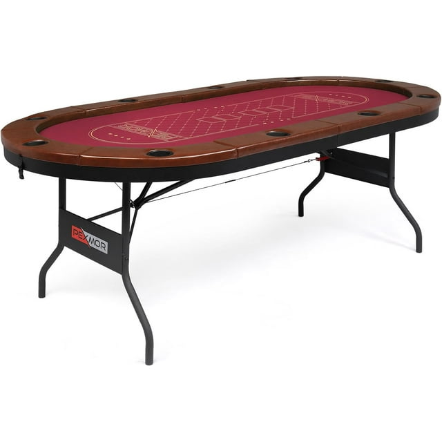 PEXMOR Foldable 10Player Poker & Blackjack Game Table, Collapsible