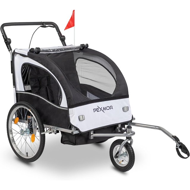 PEXMOR 2in1 Bike Trailer for Kids 2 Seat,Child Bicycle Trailer Bike