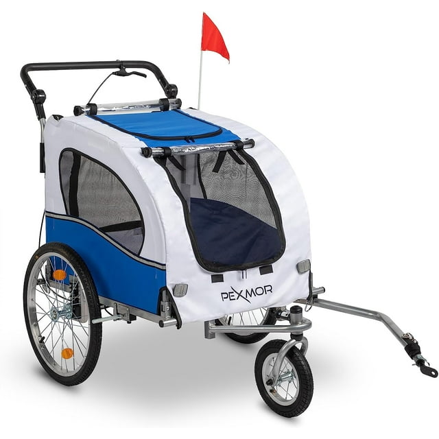 PEXMOR 2in1 Dog Bike Trailer,Pet Stroller Dog Trailer for Bicycle w
