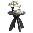PEXMOR 24-Inch Round End Table with Butterfly Cross Base, Wood-Look MDF ...