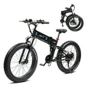 PEXMOR 26" Electric Fat Tire Folding Bicycle for Adults, 750W