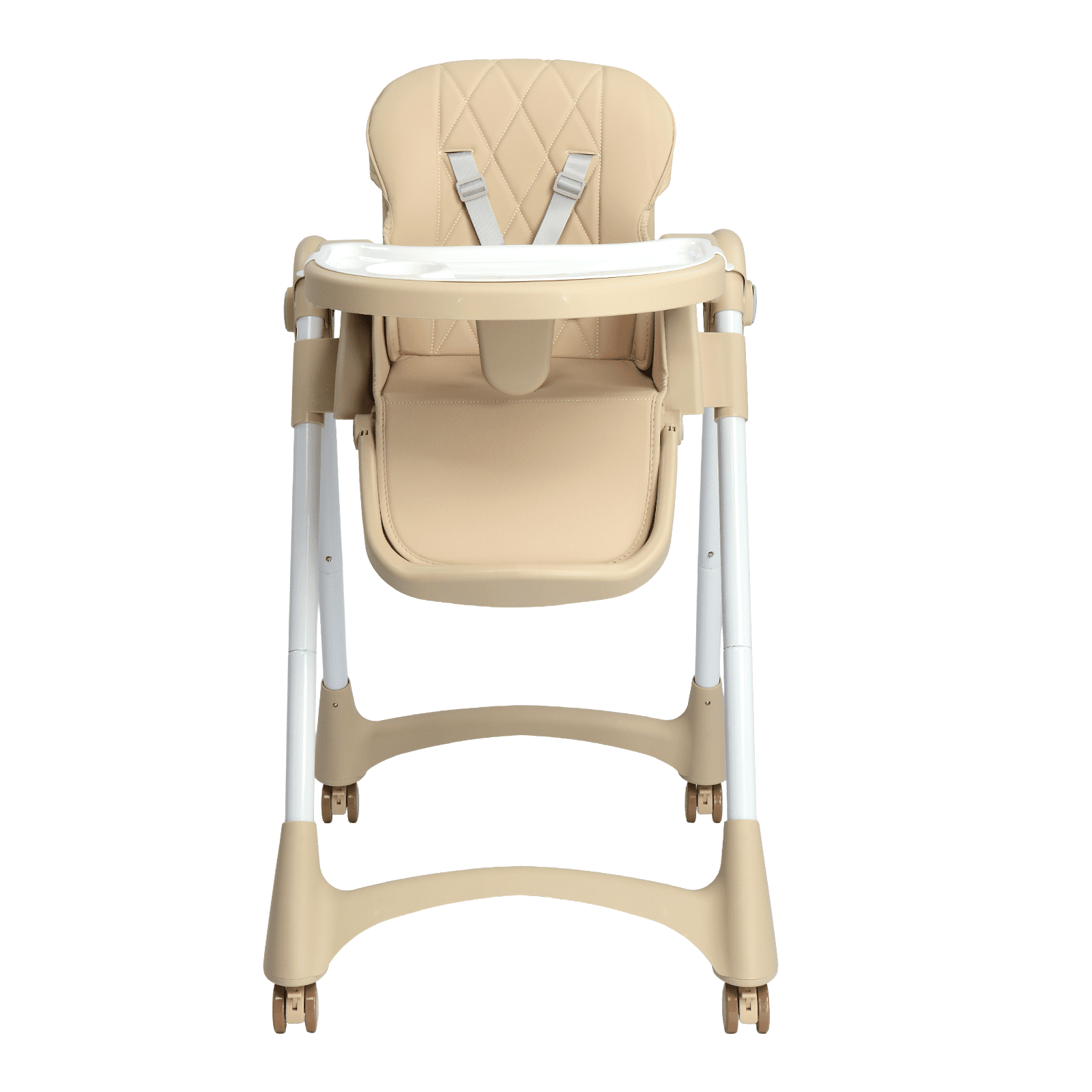 PEXMOR 4 in 1 Portable Baby High Chair, Convertible Foldable Highchair, Adjustable Height & Recline Positions, Beige