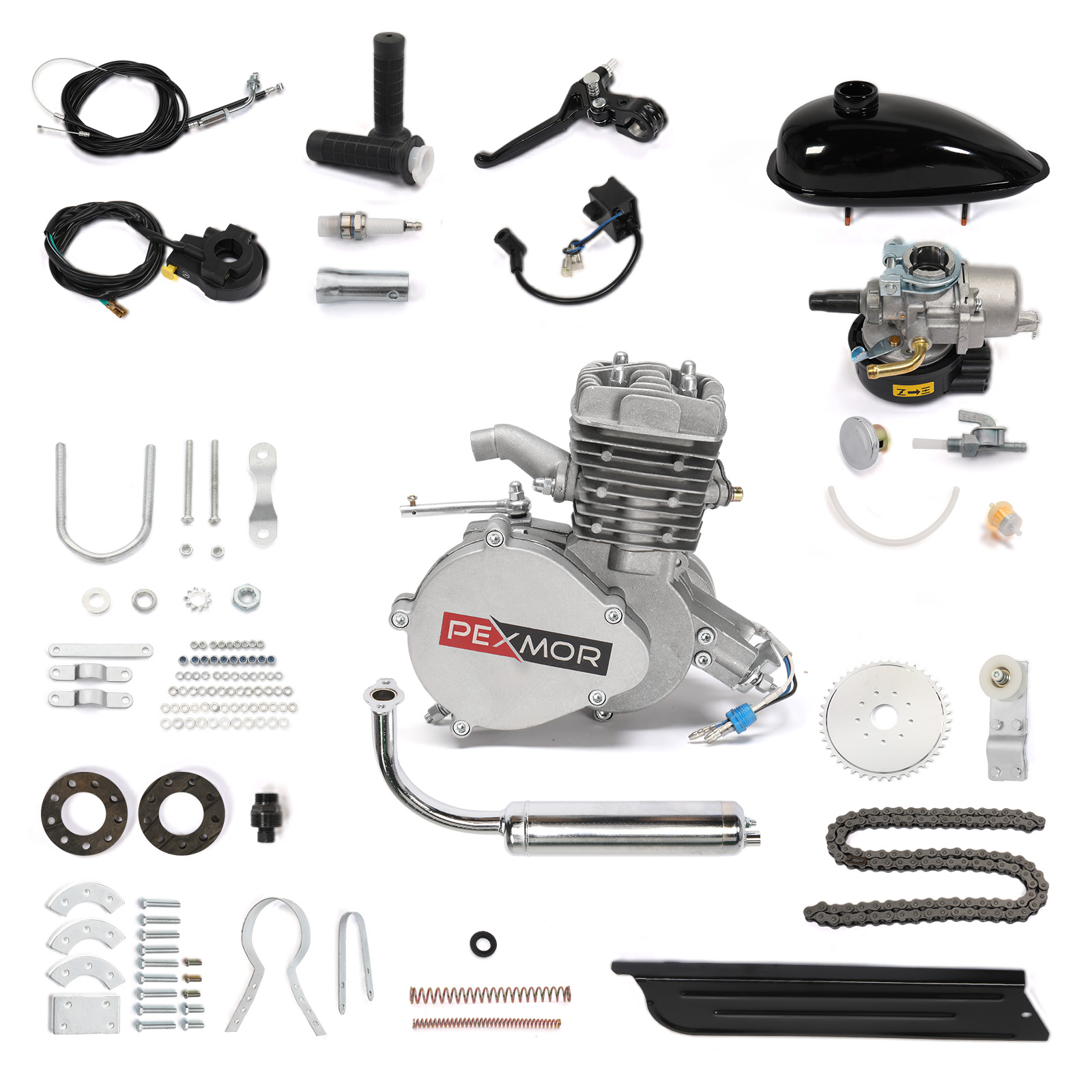 PEXMOR 100cc Bicycle Motor Engine Kit, 2Stroke Petrol Gas Motor