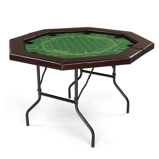 PEXMOR 8 Player Foldable Octagonal Poker Table, Folding Blackjack