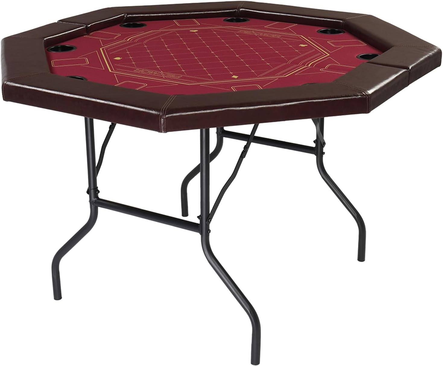 PEXMOR 8 Player Foldable Poker Table, Octagonal Felt Top, Portable