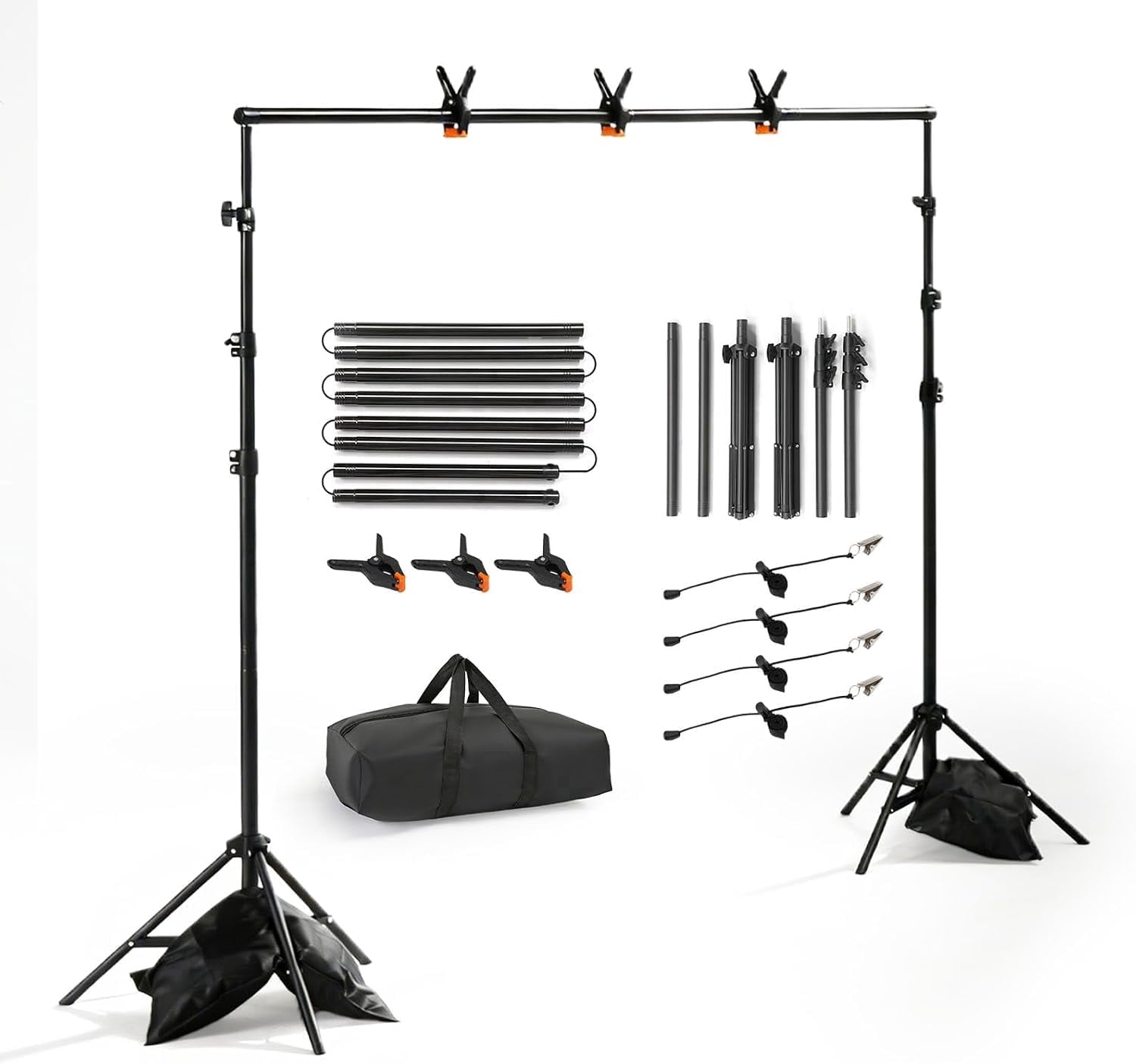 PEXMOR 6.6x10ft Backdrop Stand Kit, Adjustable Photo Background Support ...