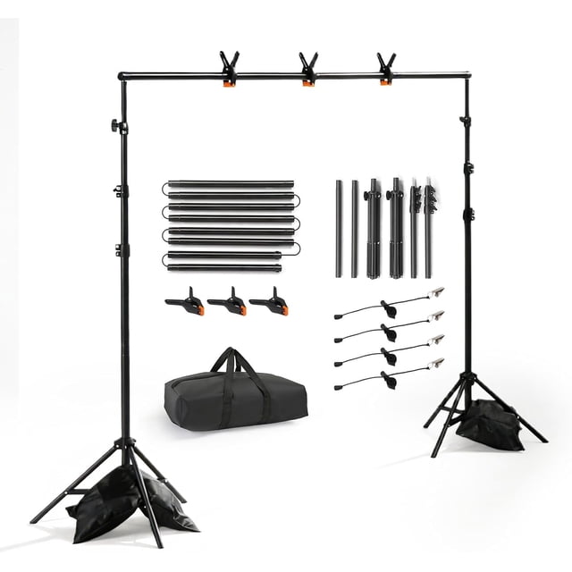 PEXMOR 6.6x10ft Backdrop Stand Kit, Adjustable Photo Background Support ...