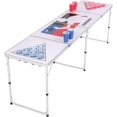 thumbnail image 1 of PEXMOR Beer Pong Table, 8FT Foldable Pong Table, Portable Beer Pong Table Height Adjustable w/Cup Holes, Beer Game Table with Pong Balls & Cups, 1 of 9