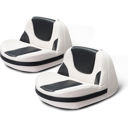 PEXMOR Boat Seats, Fishing Boat Seat, Waterproof Captain Seat Low Back Casting Bass Seats for Boats, Thick Soft Cushion Butt Seat, 2 Packs