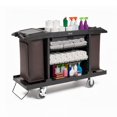Warehouse Wire Racks Trash PEXMOR Commercial Housekeeping Cart with 2 Brown Bags, Adjustable Wire ...