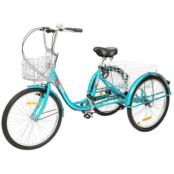 PEXMOR Durable Unisex Adult Tricycles, Steel, Green, 62.39 lb