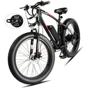 PEXMOR Electric Bike for Adult, 26" Fat Tire Adult Ebike Electric Bicycle 500W 48V 13AH Removable Battery, 20MPH Electric Mountain Bike Snow Beach E-Bike Suspension Fork Shimano 7 Speed