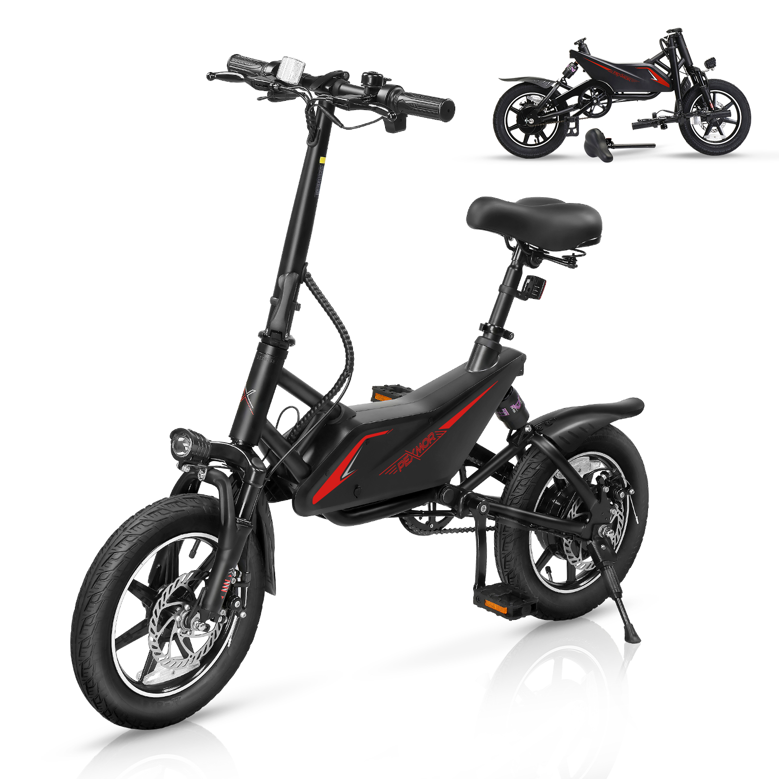 PEXMOR Foldable Bike Cargo Trailer with Universal Bike Hitch, Bicycle