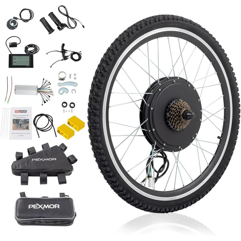 PEXMOR Electric Bike Rear Wheel Conversion Kit 48V 1500W 1200W 1000W 26