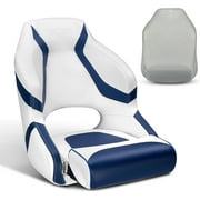 PEXMOR Flip Up Bolster Design UV Resistant Vinyl Boat Seat with Mounting Screw and Cover