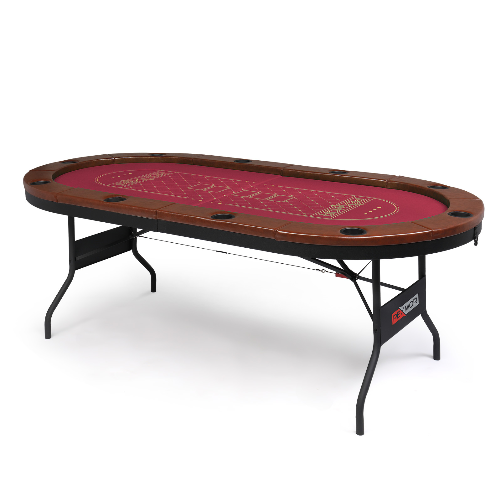 PEXMOR Foldable 10 Player Poker Table, Folding Casino Table Texas