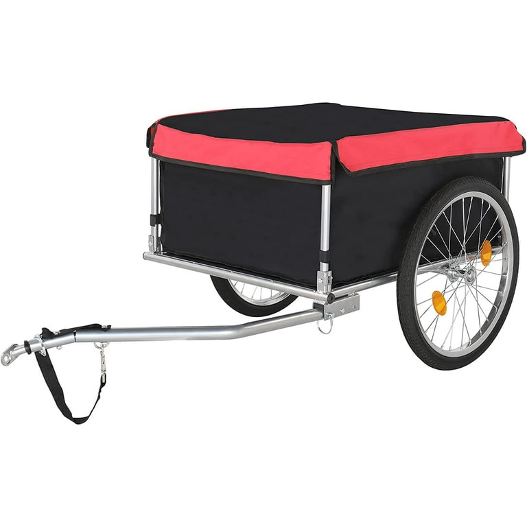 PEXMOR Foldable Bike Cargo Trailer w/ 20 Quick Release Wheel & Universal Hitch Bicycle Wagon Trailer Large Capacity with Removable & Waterproof Cover