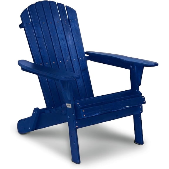 PEXMOR Folding Adirondack Chair, Wood Accent Fire Pit Chair, Outdoor Patio Lounge