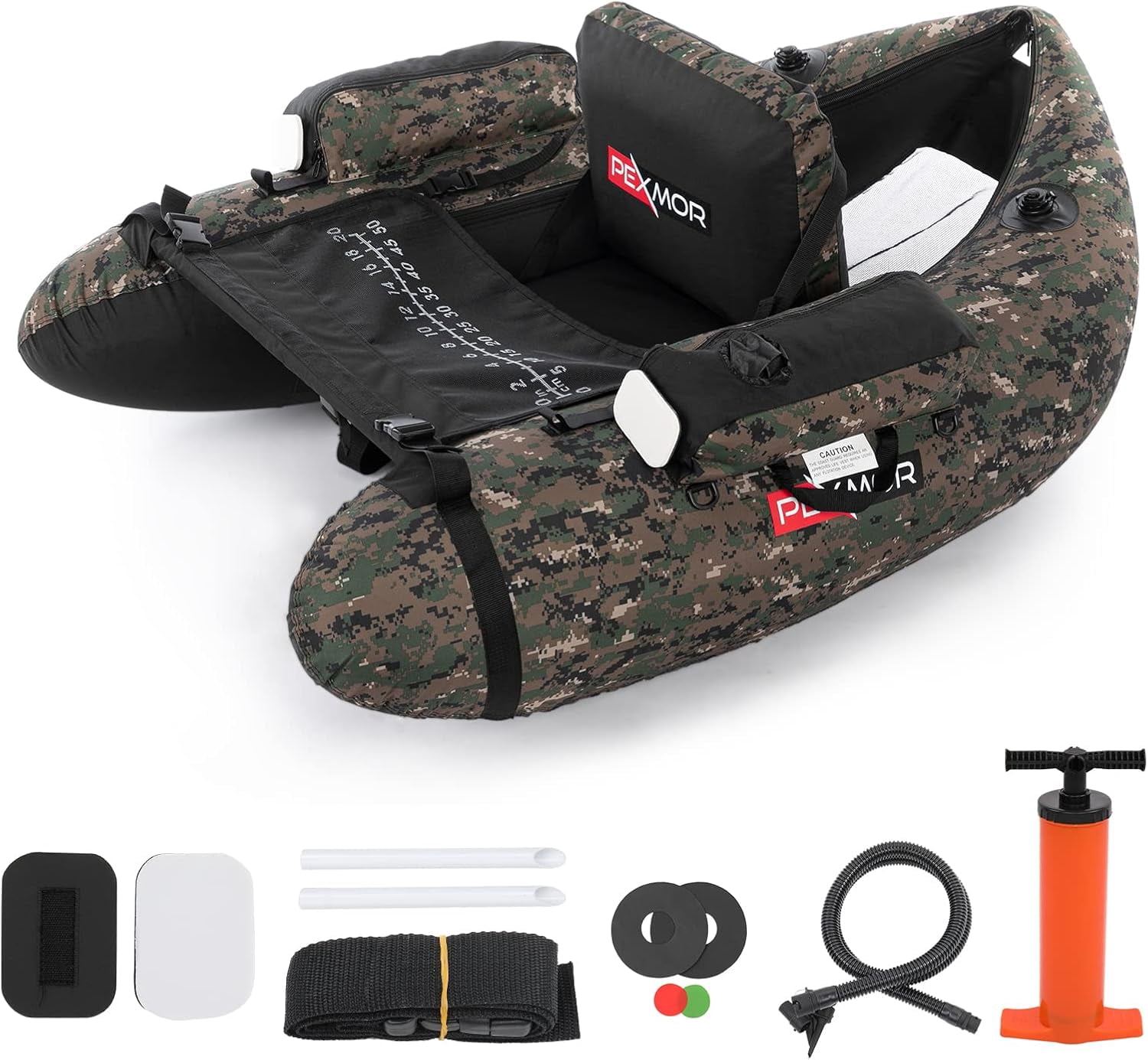 Fish Strap PEXMOR Inflatable Fishing Float Tube, Float Tubes for Fishing w/Rod ...