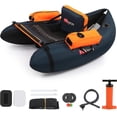 thumbnail image 1 of PEXMOR Inflatable Fishing Float Tube, Float Tubes for Fishing w/Rod Holder | Fish Ruler | Pump | Carry Bag | Adjustable Straps| Storage Pockets, 350LBS Capacity Fly Fishing Belly Boat, 1 of 9