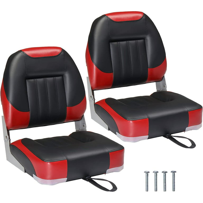 PEXMOR Low/High Back Boat Seats, Folding Boat Seats 2 Pack Thick