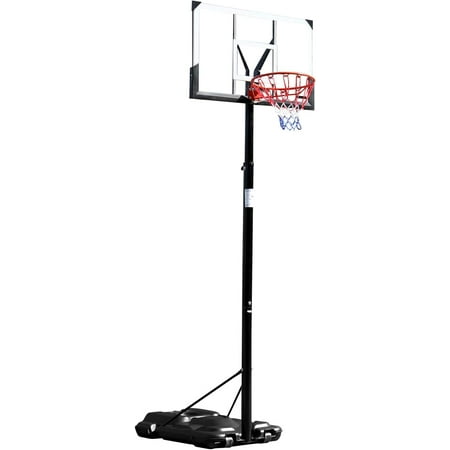 PEXMOR Portable Basketball Hoop 44 Inch Backboard 10 ft Adjustable Height 18'' Solid Rim w/ 2 Wheels Standard for Adults Teens Kids