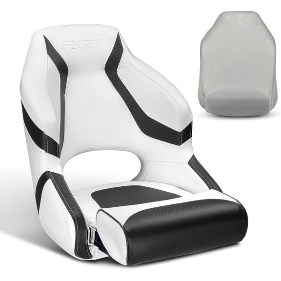 Pexmor White Weather-Resistant Flip Up Boat Seat