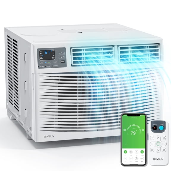 PEXMOR Window Air Conditioner, 8000 BTU AC Unit with Timer, Remote Control & Installation Kit, Covers up to 350 Sq.Ft, 115V/60Hz